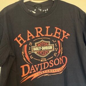 Harley-Davidson Black and Orange Short Sleeve Tee